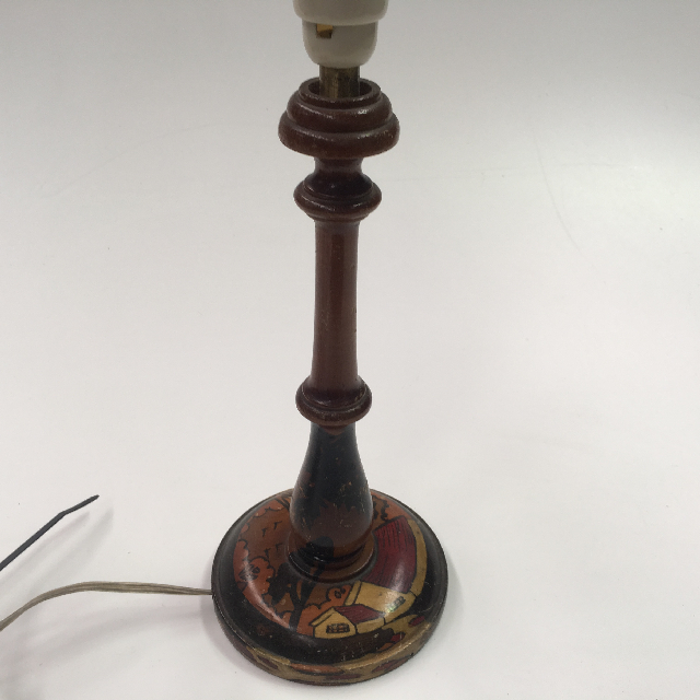 LAMP, Base (Table) - Vintage Timber, Painted Wood w House Design